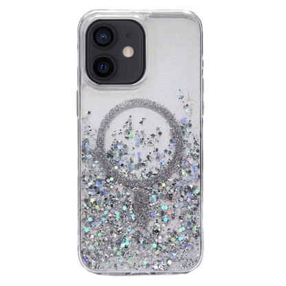 For iPhone 11 Gradient Glitter MagSafe PC Hybrid TPU Phone Case(Gradient Silver) by buy2fix