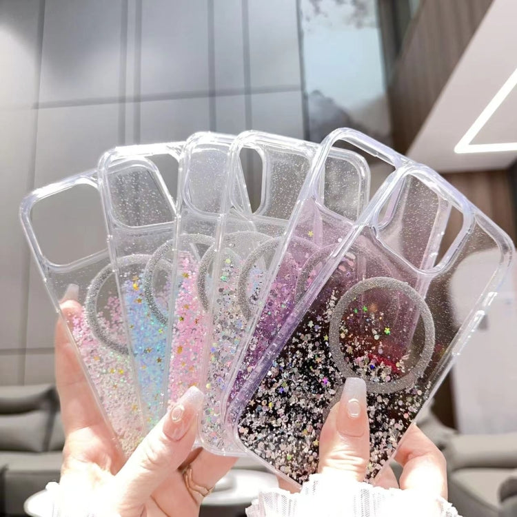 For iPhone 11 Gradient Glitter MagSafe PC Hybrid TPU Phone Case(Gradient Silver) by buy2fix