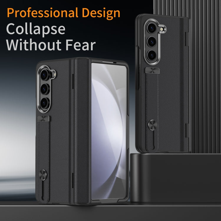 For Samsung Galaxy Z Fold6 5G All-inclusive Shockproof Phone Case with Holder(Black) - Galaxy Z Fold6 5G Cases by buy2fix | Online Shopping UK | buy2fix