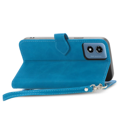 For Motorola Moto G Play 2024 Embossed Flower Zipper Leather Phone Case(Blue) by buy2fix
