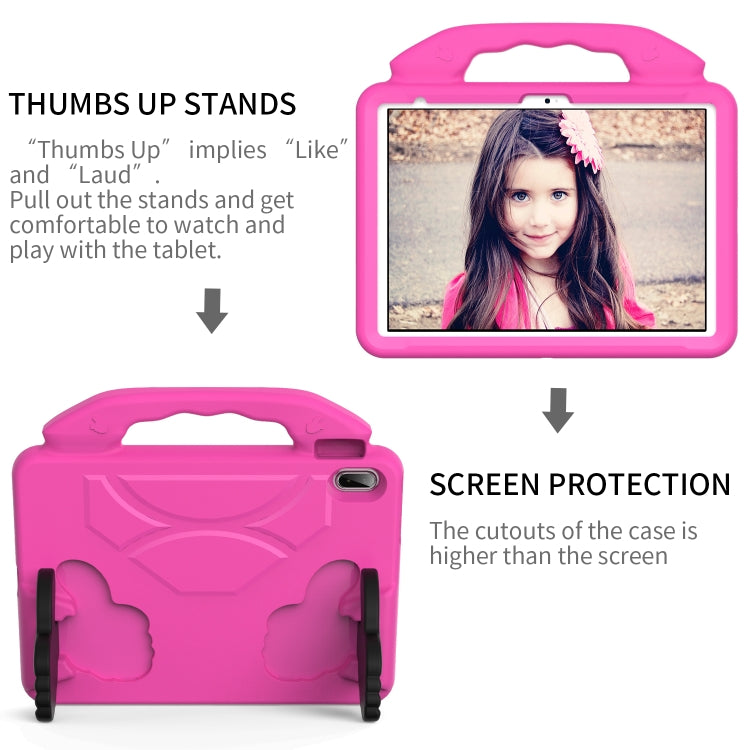 For iPad Air 11 2025 / 2024 Children EVA Shockproof Tablet Case with Thumb Bracket(RoseRed) - iPad Air 11 2025 / 2024 Cases by buy2fix | Online Shopping UK | buy2fix