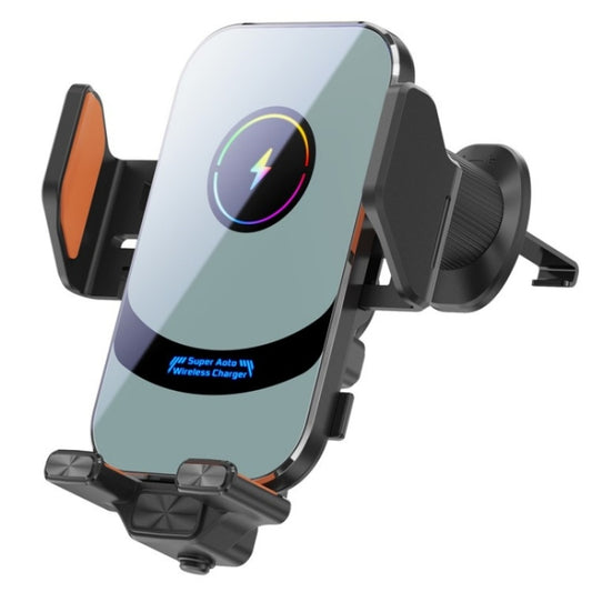X16 Car Smart Sensor Phone Holder Magnetic Phone Mount Automatic Wireless Charger(Tarnish) - Wireless Charger Holders by buy2fix | Online Shopping UK | buy2fix