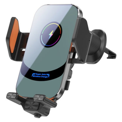 X16 Car Smart Sensor Phone Holder Magnetic Phone Mount Automatic Wireless Charger(Silver) - Wireless Charger Holders by buy2fix | Online Shopping UK | buy2fix