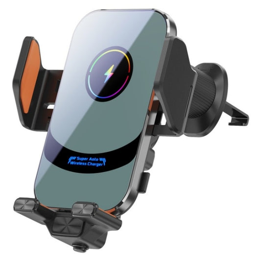 X16 Car Smart Sensor Phone Holder Magnetic Phone Mount Automatic Wireless Charger(Silver) - Wireless Charger Holders by buy2fix | Online Shopping UK | buy2fix
