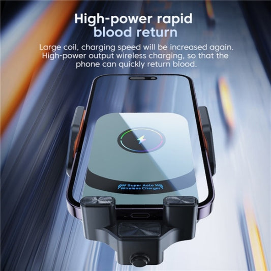 X16 Car Smart Sensor Phone Holder Magnetic Phone Mount Automatic Wireless Charger(Silver) - Wireless Charger Holders by buy2fix | Online Shopping UK | buy2fix