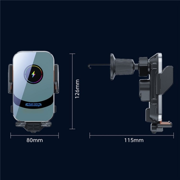 X16 Car Smart Sensor Phone Holder Magnetic Phone Mount Automatic Wireless Charger(Tarnish) - Wireless Charger Holders by buy2fix | Online Shopping UK | buy2fix
