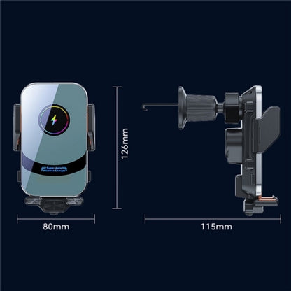 X16 Car Smart Sensor Phone Holder Magnetic Phone Mount Automatic Wireless Charger(Tarnish) - Wireless Charger Holders by buy2fix | Online Shopping UK | buy2fix