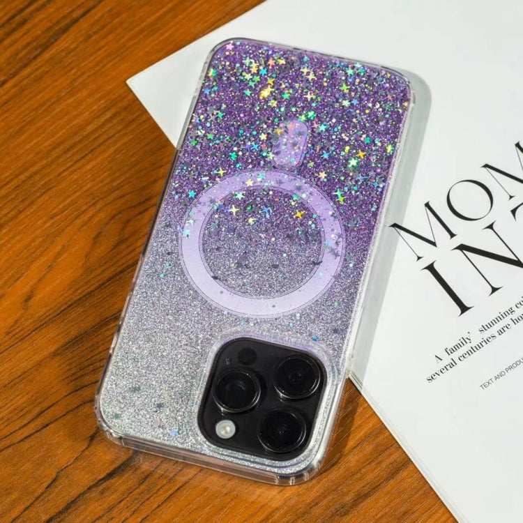 For iPhone 12 Pro Gradient Glitter Starry MagSafe Phone Case(Gradient Purple) by buy2fix