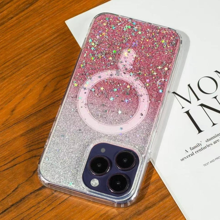 For iPhone 11 Pro Max Gradient Glitter Starry MagSafe Phone Case(Gradient Pink) by buy2fix