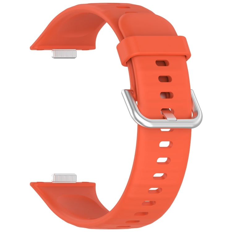For Huawei Watch Fit3 Silicone Soft Watch Band + Clear Watch Protective Case Set(Orange) by buy2fix