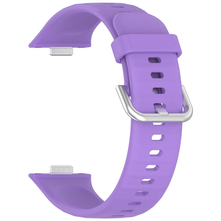 For Huawei Watch Fit3 Silicone Soft Watch Band + Clear Watch Protective Case Set(Lilac Purple) by buy2fix