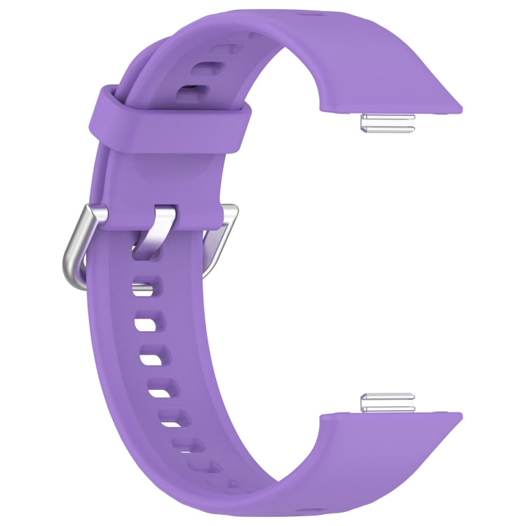 For Huawei Watch Fit3 Silicone Soft Watch Band + Clear Watch Protective Case Set(Lilac Purple) by buy2fix