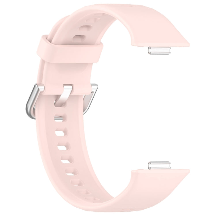 For Huawei Watch Fit3 Silicone Soft Watch Band + Clear Watch Protective Case Set(Pink) by buy2fix