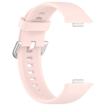 For Huawei Watch Fit3 Silicone Soft Watch Band + Clear Watch Protective Case Set(Pink) by buy2fix