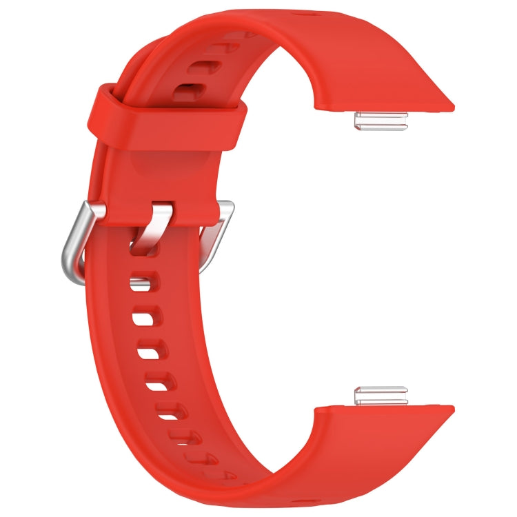For Huawei Watch Fit3 Silicone Soft Watch Band + Clear Watch Protective Case Set(Red) by buy2fix