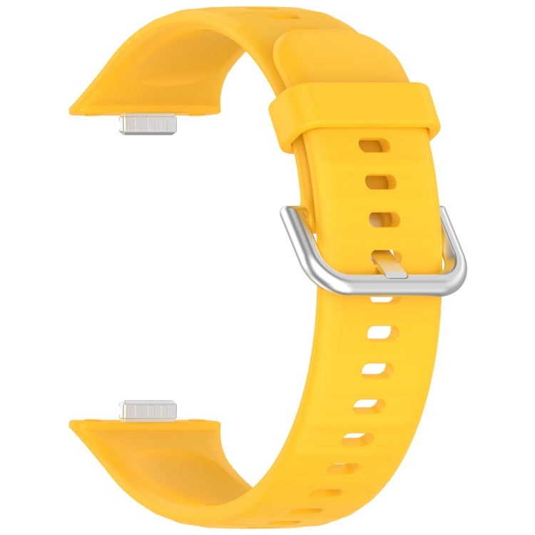 For Huawei Watch Fit3 Silicone Soft Watch Band + Clear Watch Protective Case Set(Yellow) by buy2fix