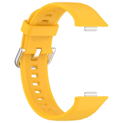 For Huawei Watch Fit3 Silicone Soft Watch Band + Clear Watch Protective Case Set(Yellow) by buy2fix