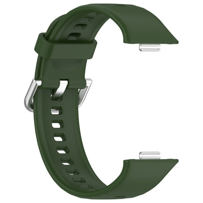 For Huawei Watch Fit3 Silicone Soft Watch Band + Clear Watch Protective Case Set(Army Green) by buy2fix