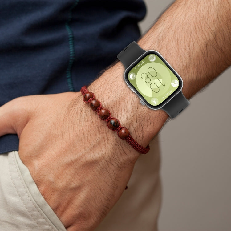 For Huawei Watch Fit3 Silicone Soft Watch Band + Clear Watch Protective Case Set(Pink) by buy2fix