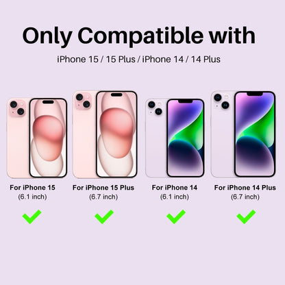 For iPhone 15 / 15 Plus / 14 / 14 Plus NORTHJO 3 Set 6pcs Camera Lens Protector Glitter Metal Ring Film(Purple) - iPhone 15 Tempered Glass by NORTHJO | Online Shopping UK | buy2fix