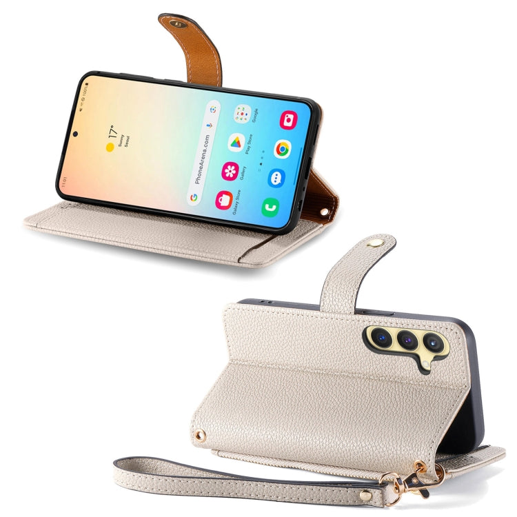 For Samsung Galaxy S25+ 5G Love Zipper Lanyard Leather Phone Case(Gray) by buy2fix