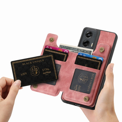 For Motorola G Stylus 5G 2024 Retro Leather Zipper Wallet Back Phone Case(Pink) by buy2fix