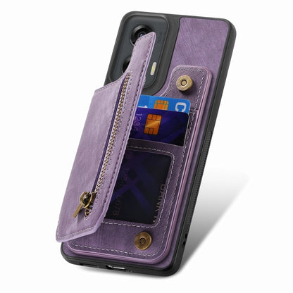 For Motorola G Stylus 5G 2024 Retro Leather Zipper Wallet Back Phone Case(Purple) by buy2fix