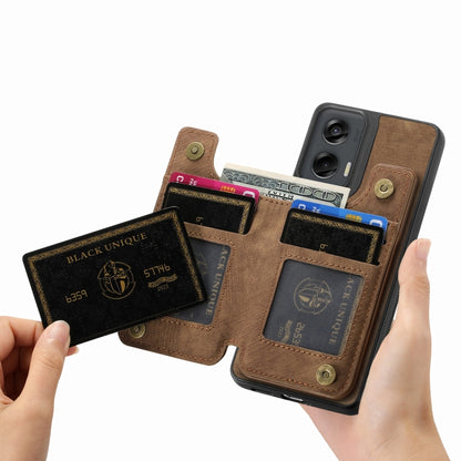 For Motorola G Stylus 5G 2024 Retro Leather Zipper Wallet Back Phone Case(Brown) by buy2fix