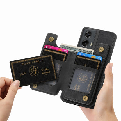 For Motorola G Stylus 5G 2024 Retro Leather Zipper Wallet Back Phone Case(Black) by buy2fix