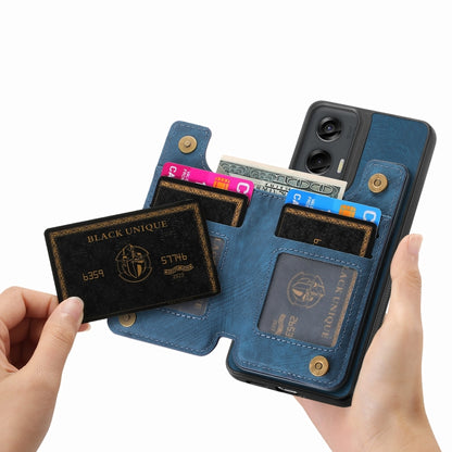 For Motorola G Stylus 5G 2024 Retro Leather Zipper Wallet Back Phone Case(Blue) by buy2fix