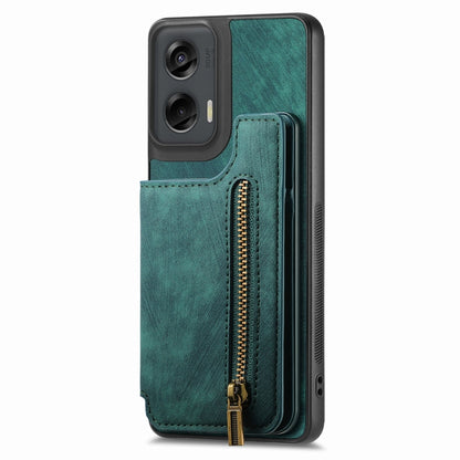 For Motorola G Stylus 5G 2024 Retro Leather Zipper Wallet Back Phone Case(Green) by buy2fix