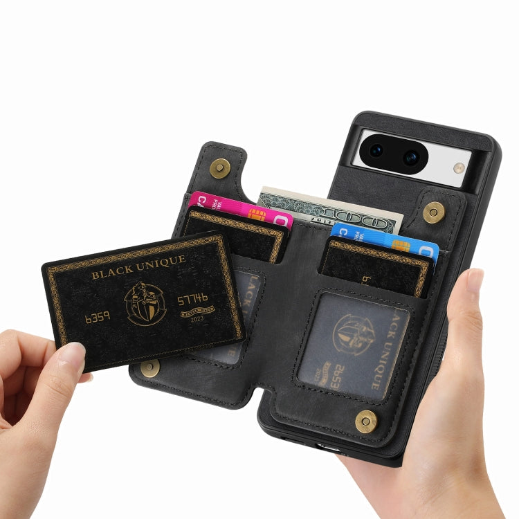 For Google Pixel 9 / 9 Pro Retro Leather Zipper Wallet Back Phone Case(Black) by buy2fix