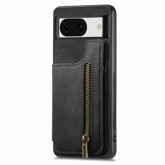 For Google Pixel 9 Pro XL Retro Leather Zipper Wallet Back Phone Case(Black) by buy2fix