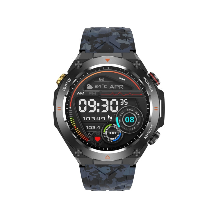 KC82 1.45 inch Color Screen Smart Watch, Support Bluetooth Call / Health Monitoring(Camouflage Black) by buy2fix
