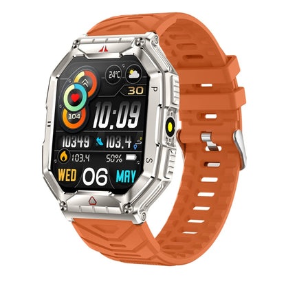 KR82 2.1 inch Color Screen Smart Watch, Support Bluetooth Call / Health Monitoring(Orange) by buy2fix