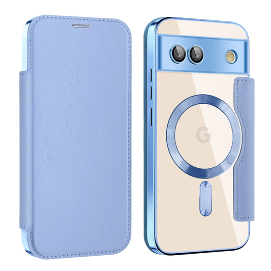 For Google Pixel 8a Shield MagSafe RFID Anti-theft Leather Phone Case(Blue) - Google Cases by buy2fix | Online Shopping UK | buy2fix