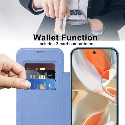 For Google Pixel 9 Pro XL Shield MagSafe RFID Anti-theft Leather Phone Case(Blue) by buy2fix