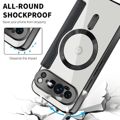 For Google Pixel 9 Pro XL Shield MagSafe RFID Anti-theft Leather Phone Case(Black) by buy2fix