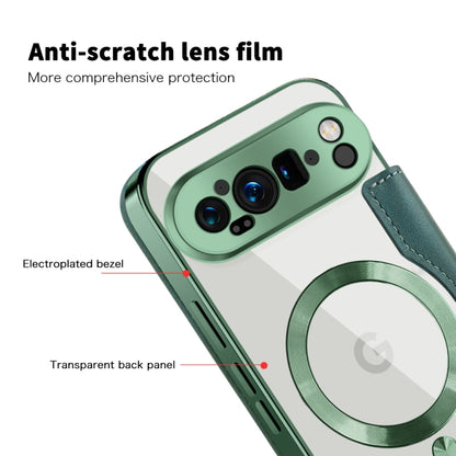 For Google Pixel 9 Pro XL Shield MagSafe RFID Anti-theft Leather Phone Case(Green) by buy2fix