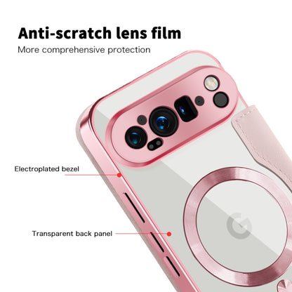 For Google Pixel 9 Pro XL Shield MagSafe RFID Anti-theft Leather Phone Case(Pink) by buy2fix