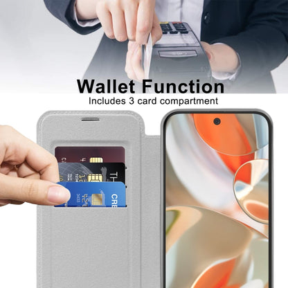 For Google Pixel 9 Pro XL Shield MagSafe RFID Anti-theft Leather Phone Case(Grey) by buy2fix