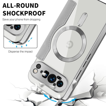 For Google Pixel 9 Pro XL Shield MagSafe RFID Anti-theft Leather Phone Case(Grey) by buy2fix