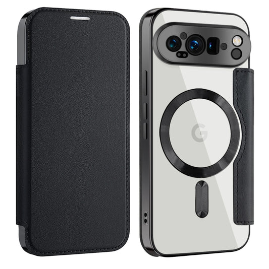 For Google Pixel 9 Pro Shield MagSafe RFID Anti-theft Leather Phone Case(Black) by buy2fix