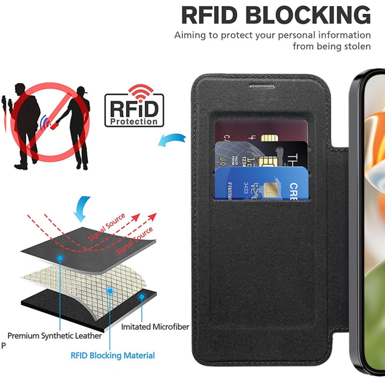 For Google Pixel 9 Pro Shield MagSafe RFID Anti-theft Leather Phone Case(Black) by buy2fix