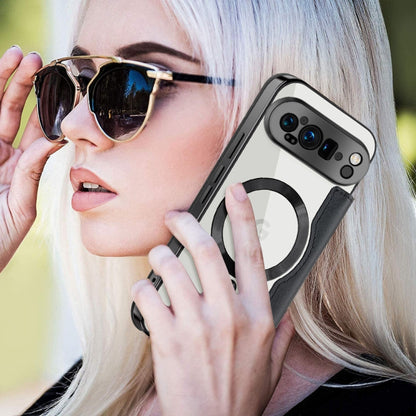 For Google Pixel 9 Pro Shield MagSafe RFID Anti-theft Leather Phone Case(Black) by buy2fix