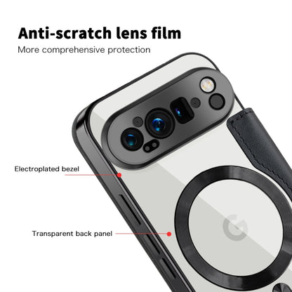 For Google Pixel 9 Pro Shield MagSafe RFID Anti-theft Leather Phone Case(Black) by buy2fix