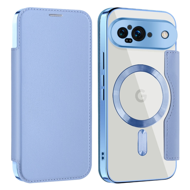 For Google Pixel 9 Shield MagSafe RFID Anti-theft Leather Phone Case(Blue) by buy2fix