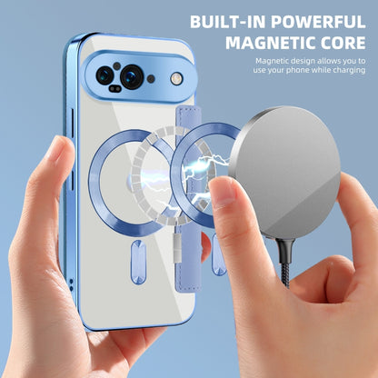 For Google Pixel 9 Shield MagSafe RFID Anti-theft Leather Phone Case(Blue) by buy2fix