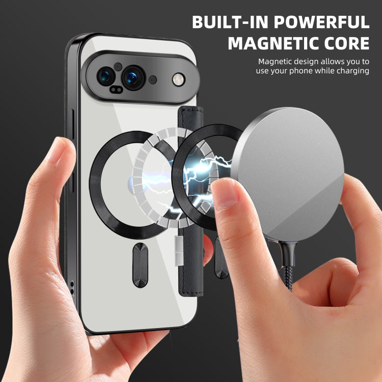 For Google Pixel 9 Shield MagSafe RFID Anti-theft Leather Phone Case(Black) by buy2fix