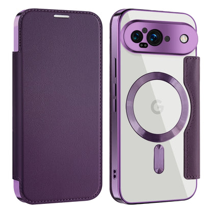 For Google Pixel 9 Shield MagSafe RFID Anti-theft Leather Phone Case(Purple) by buy2fix